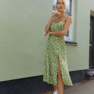 Green Daisy Midi Dress